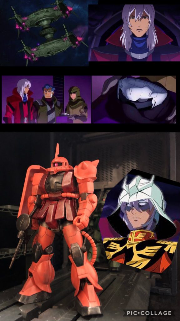 ゼハート「どうだ?」ダズ「お似合いです。」ゼハート「だがな、ダズ。」ダズ「はい。」ゼハート「これではまるで道化だ。この様な姿では人前に出れぬ。ええい!」ダズ「そうですか、残念です。」ゼハート「あとそこシャーザクだがな。」ダズ「さすがにAGEの世界観が台無しになる。私はゼダスに乗る。ゼダスを赤くしといてくれ。」ダズ「そうですか...!」ゼハート「開発局にも、もう宇宙世紀の機体を出すのはやめろと言っておけ。ターン∀ガンダムの世界ではないのだ、ここは。」ダズ「ハッ...!」ゼハート「進化するMS、ガンダム。その中枢であるAGEシステムが我々の狙いだ。そしてAGEシステムのコアは、ガンダムの胸の部分にあることがわかった。」ダズ「いつの間にその情報を...!?」ゼハート「フッ、私が学園でアセムに直接聞いた情報だ。」ダズ「流石はゼハートさま。伊達に学園生活を楽しんでたんじゃ無いんですね。」ゼハート「ああ、無論だ。だが、楽しかったのは認める。」ダズ「みっちり3年間通ってましたからね。」ゼハート「AGEシステムは、設計思想を進化させるためのデータを戦場で直に集めている。」ダズ「つまり、今回はAGEシステムを…。」ゼハート「奪うか、破壊するか、いずれにせよ、ガンダムと一戦交えることになる。」ダズ「しかし、そのようなシステムが存在するとは、予測を超えた技術レベルです。」ゼハート「連邦もAGEシステムの中身は解析できず、コピーは造れないという。つまり、AGEシステム...。これさえ押えれば、ガンダムの進化を止めることができる。」ダズ「なるほど...!」ゼハート「ガンダムは ディーヴァに搭載されている。AGEビルダーが艦内に設置されているからな。」ダズ「その情報も?」ゼハート「ああ、アセムに聞いた。あいつ、聞けばなんでも答えるからな。」ダズ「良い友達をお持ちで。」ぜハート「ああ。先程、ディーヴァを発見したと報告があったな?私はゼダスで出る!いいな!」ダズ「ハッ!」