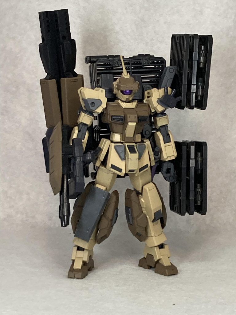 Vtuberのイチニノさん主催の企画「イチニノコン2」に参加させてもらった機体ですペイルライダーをベースにディフェンスタイプのMSとして制作