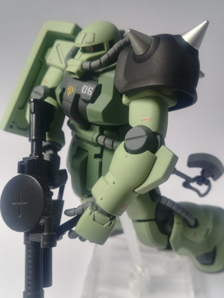 頭部はアップリケアーマータイプ。スミ入れ、マシンガン以外トップコートつや消し。初めてトップコートのスプレーをした思い出の作品です。