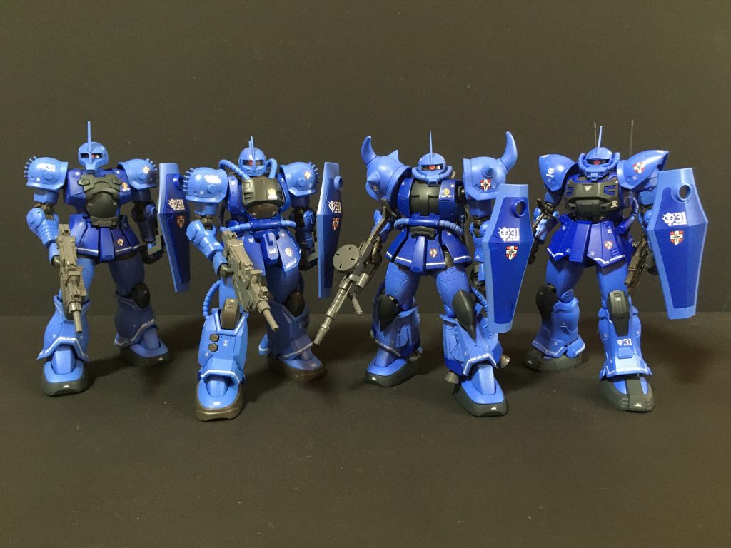 オリジン系ランバラル機4機の集合ショットです。アクトザク https://gumpla.jp/hg/1100005陸戦高機動型ザクhttps://gumpla.jp/hg/1091080ブグ https://gumpla.jp/hg/1086098ザクⅠ https://gumpla.jp/hg/1086089ご覧いただきありがとうございました。気に入っていただけたら いいね!をよろしくお願いいたします。