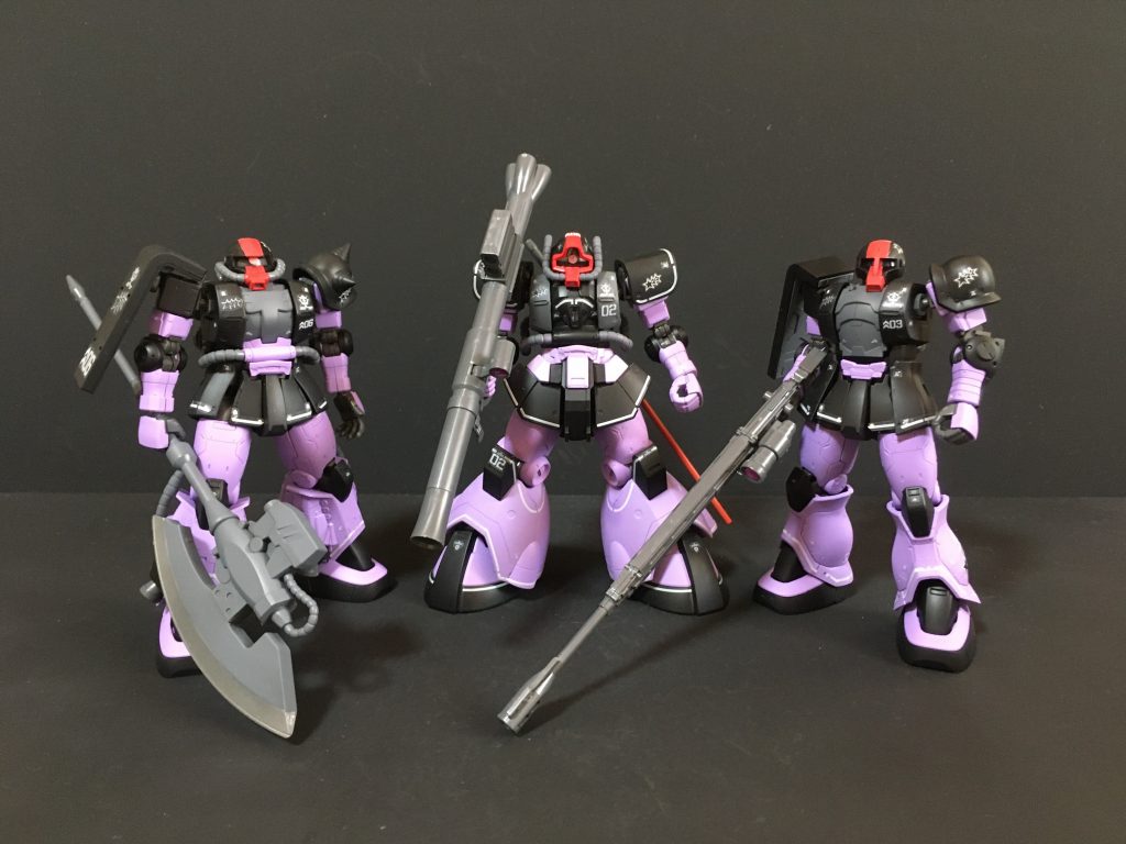 オリジン版 黒い三連星のスリーショットです。ザク1(マッシュ機)https://gumpla.jp/hg/1099980ドム試作実験機(ガイア機)https://gumpla.jp/hg/1094938高機動型ザク(オルテガ機)https://gumpla.jp/hg/1099988ご覧いただきありがとうございました。気にっていただけたら いいね!をよろしくお願いします。