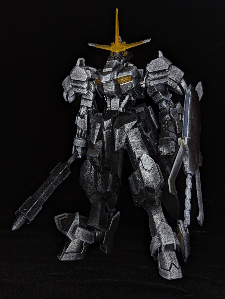 クリアカラーの端白星にシルバーを吹き付けてアイアンブラッドコーティング風に変身させた–2枚目/制作者：@dora_e_m