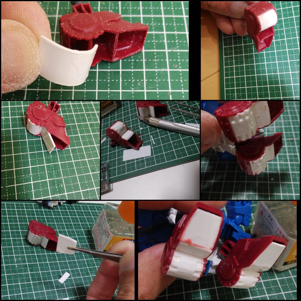 足裏の穴埋め中……ガンビークル形態へは足裏のタイヤは必須🙀なのでがんばりました……