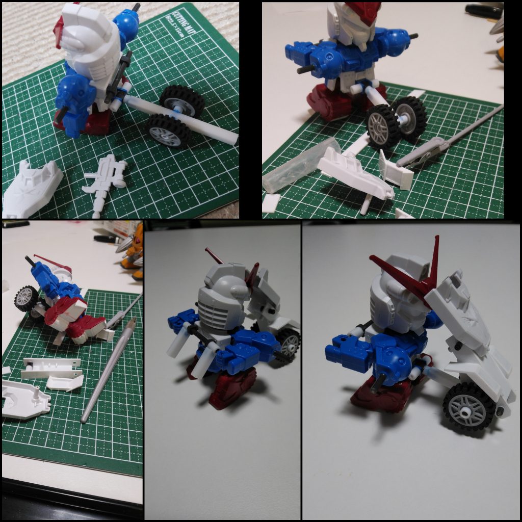 フロントフォークを製作。オリジナルのキャプテンガンダムとは変形機構がちょっと変わってます。