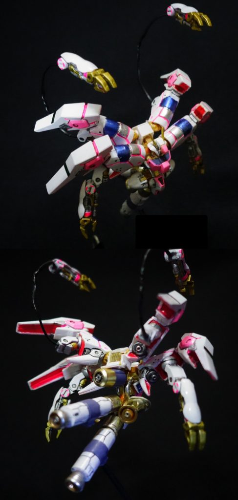 連邦ぽくないバイアランのデザインは、キュベレイと通じるものを感じる方も少なくないはず。そして足を取ってみたら、ノイエ・ジールとも違和感なし。こりゃイケる？と思って改造してみました。