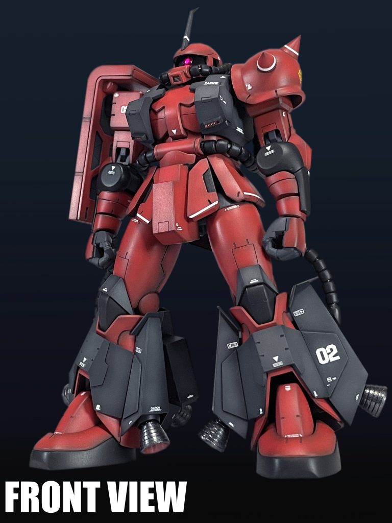 「MS-06S 指揮官用ザクⅡ(以下S型)」を「試製高機動拡張装備」と呼称される性能向上部品(アップグレードパッケージ)を用いて¨改装¨された「S型」の派生形態(バリエント)。「MS-06R 高機動型ザクⅡ(以下R型)」シリーズに匹敵する性能を有する。