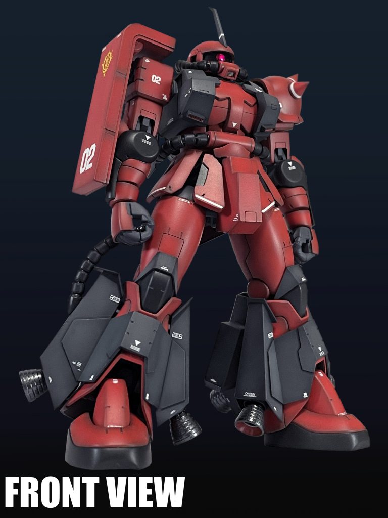 性能向上部品の開発と機体改装には「エリオット・レム中佐(待遇)」が関わっているとされ、 次期主力機コンペティションで「MS-06R-2 高機動型ザク後期型(以下R-2型)」が「MS-09R リック・ドム」に敗れた際、 2機分の部品が完成した時点で「R-2型」もろとも生産が中止されてしまう。本機は2番機。