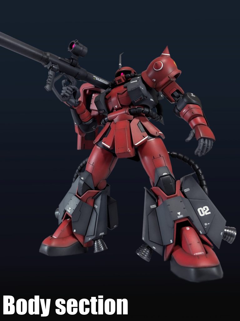 大型化した胸部は「MS-06R-2P 試製高機動型ザク(ビーム兵器搭載型)」同様に「MS-11(MS-14) ゲルググ」用ジェネレーターを搭載、 冷却効率強化の為にインテークを追加し、低出力ながらビーム兵器も使用可能であった。 (ジェネレーター出力を推進力に順当する都合上、ビーム兵器は基本的に装備しない。)コクピットブロックは「統合整備計画」で培われた技術がフィードバックされており、操作性は良好であった。(戦闘速度を除く)