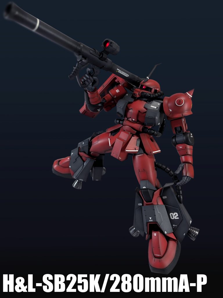 本機の装備は一般的な公国軍の装備を使用し、基本的には「MS-06F(以下F型)」が使用する所謂¨ザクの武器¨を装備する。