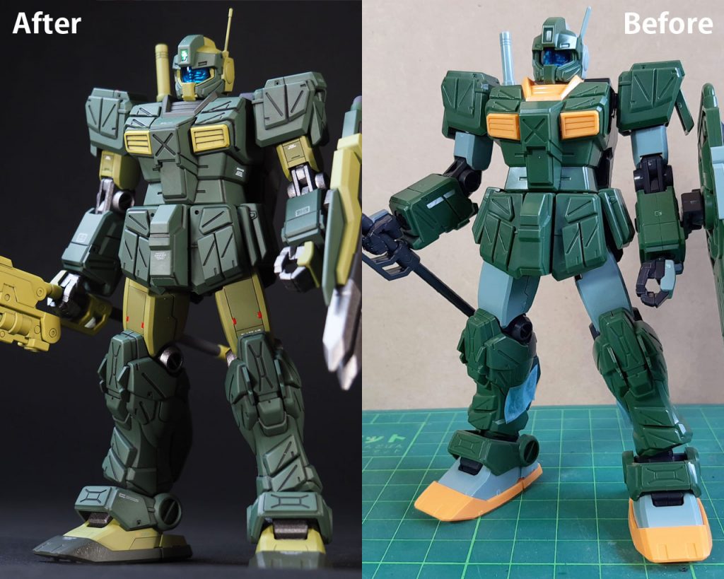 塗装前、塗装後。だいぶ渋い色合いになったと思います。