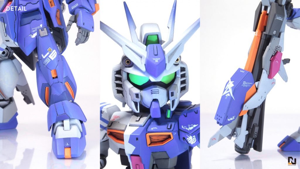 ディテール。デカールは主にMYKデザインのものにハイキュー、ガンダムデカールなどをそこそこ多めに貼りました。スミ入れはブラックとダークグレーを部分で使い分け。記念すべきキットを贅沢にミキシング。ノリノリで楽しく作れました。最後までご覧いただきありがとうございます。製作記はお時間ある方はどうぞ…