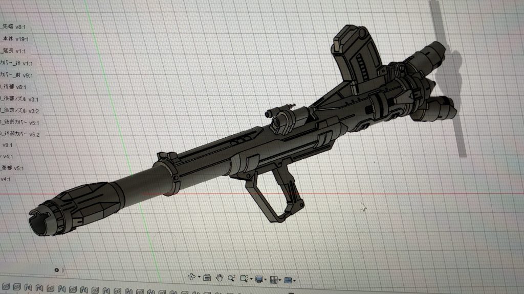 M68キャットゥス 500mm無反動砲のモデリング作業