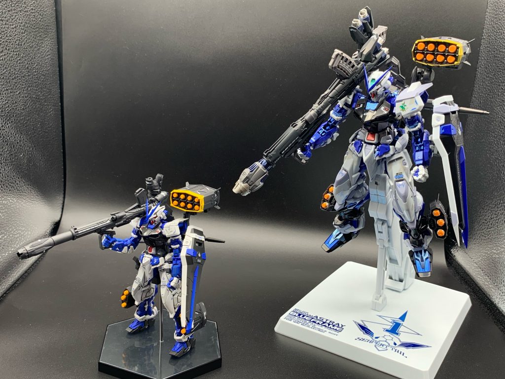 メタルビルドとの並べる、これがやりたいが為に製作したようなものです！細部は異なりますが、メタルビルドのテイストで1/144にて再現できました。