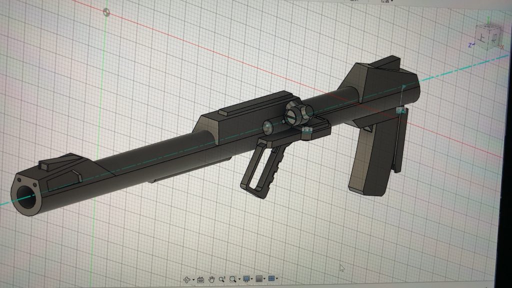 CADによるモデリング②外観と大きさをきめ、そこから全体のディテールを作っていきます。出力時は3パーツでしたが、実際は7パーツぐらいで部品製作しています。