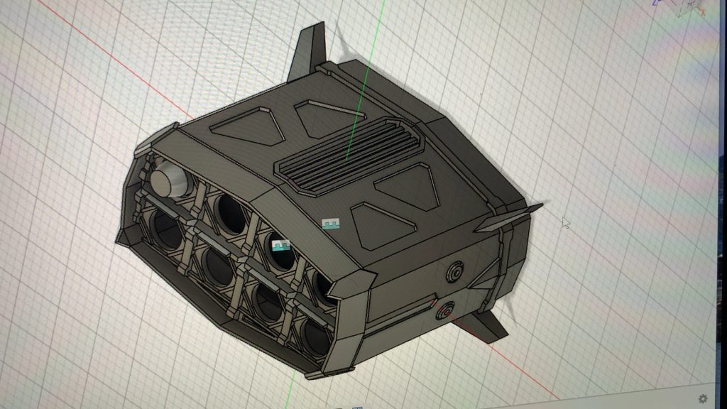 8連装短距離誘導弾発射筒のモデリング画像