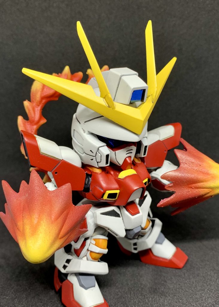 バーニング状態炎エフェクトは付属のパーツを赤→オレンジ→黄色の順に塗装しました😃