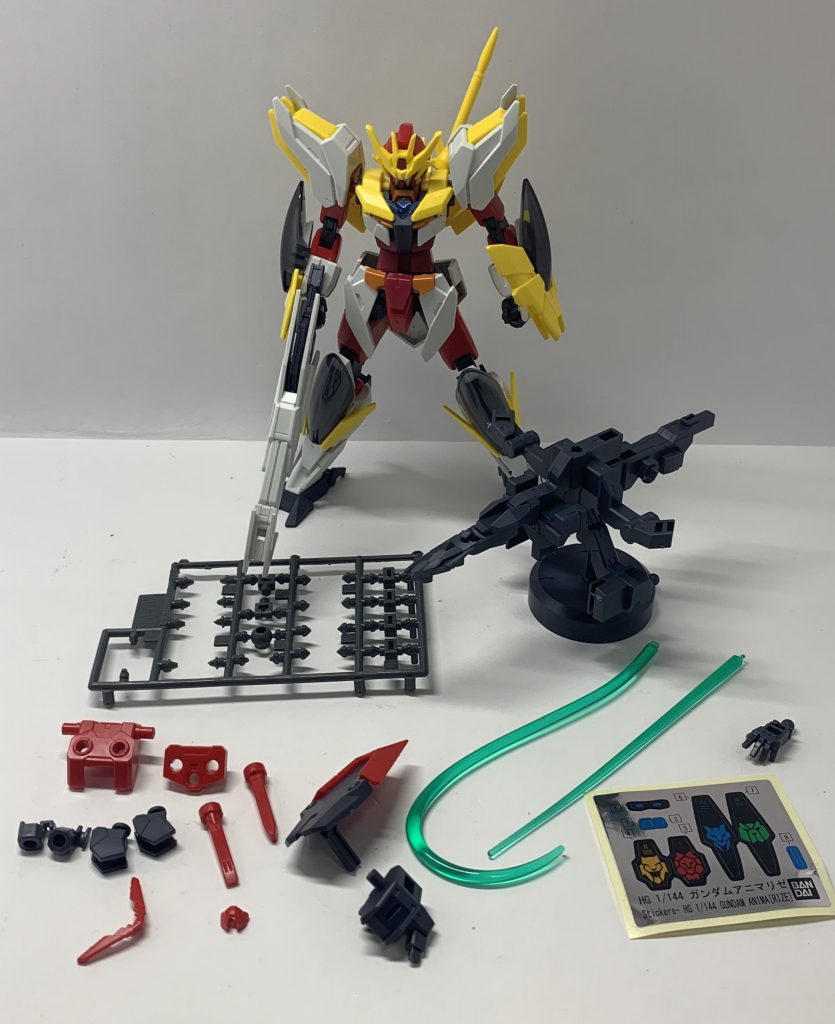 最後に付属パーツ類と余剰パーツ類。それと色分けシール。コアガンダム系のリデコキットではありますが遊びがいがあるキットだと思います。
