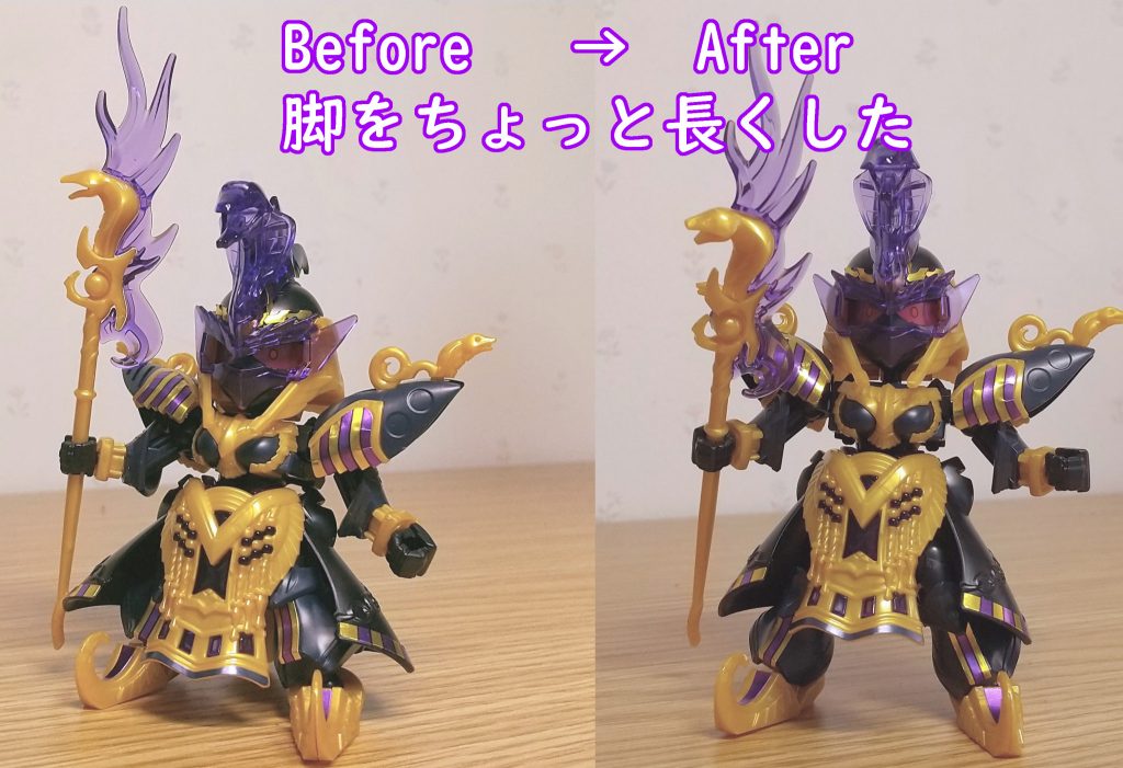 こちらは素組状態です。脚を少し長く改造しました。