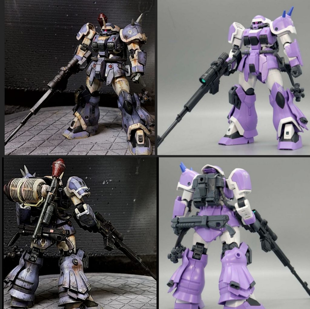 個人的に締まらないので、ツノをプラ板で作って追加し、本来は左腕にのみ装着するシールドアーマーを、パーツお取り寄せして、右腕にも装着しました。