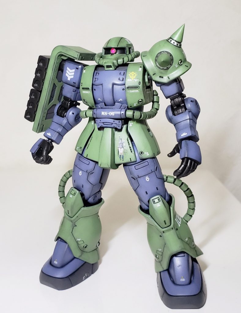 基本塗装完了後、光沢クリアー(シルバリング対策)してから水転写デカール貼りつけ。艶消しトップコート後にMrウェザリングカラー(マルチブラック)でウォッシングして仕上げました。