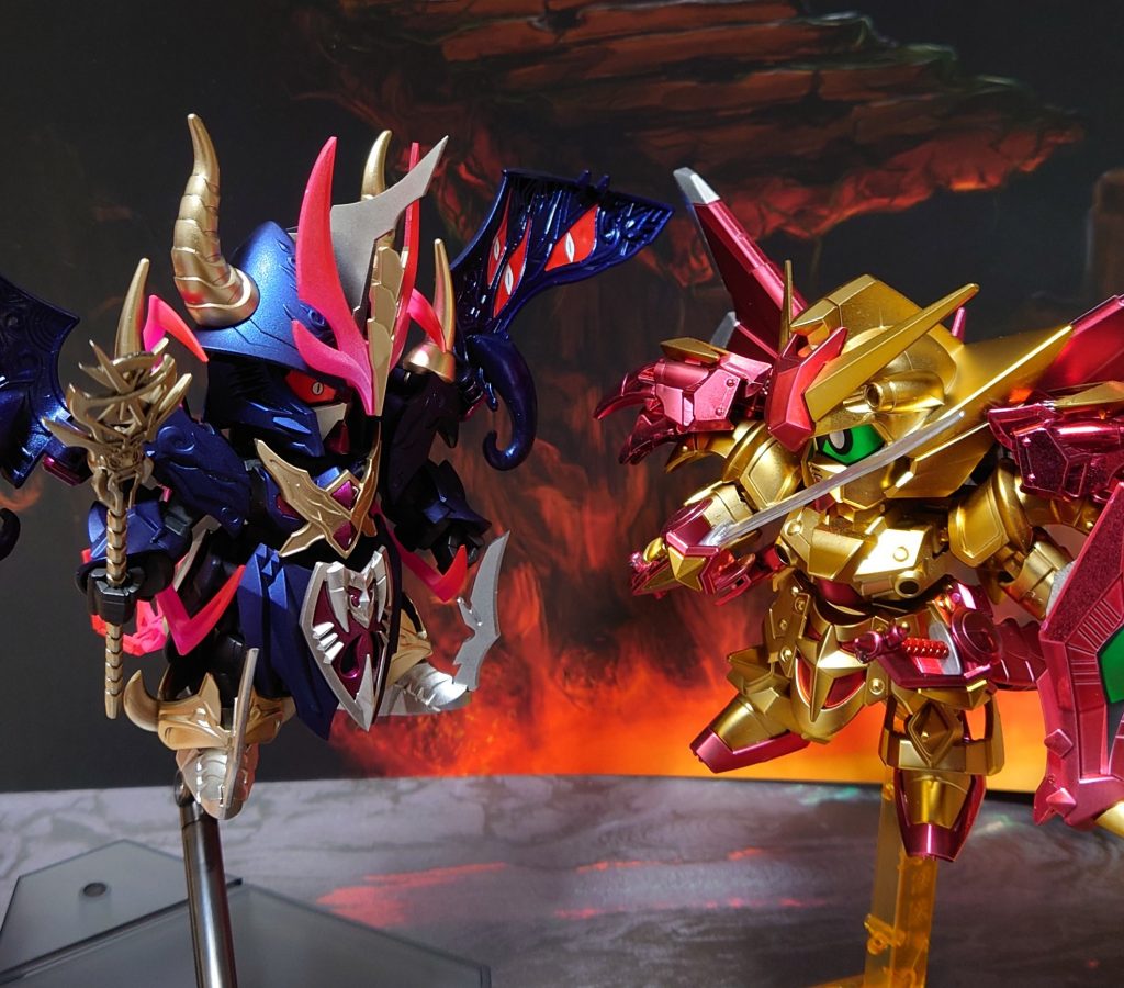 騎士スペリオルドラゴンvs.ウォーロックイージスガンダム。黄金の竜と闇の竜、その闘いの決着は果たして___次回を待て!!(次回はありません)