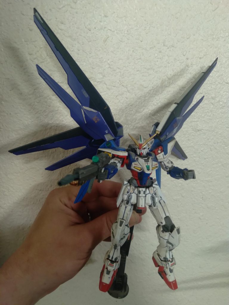 After it defeated a custom freedom, it took the backpack to make it into the Geminass Freedom