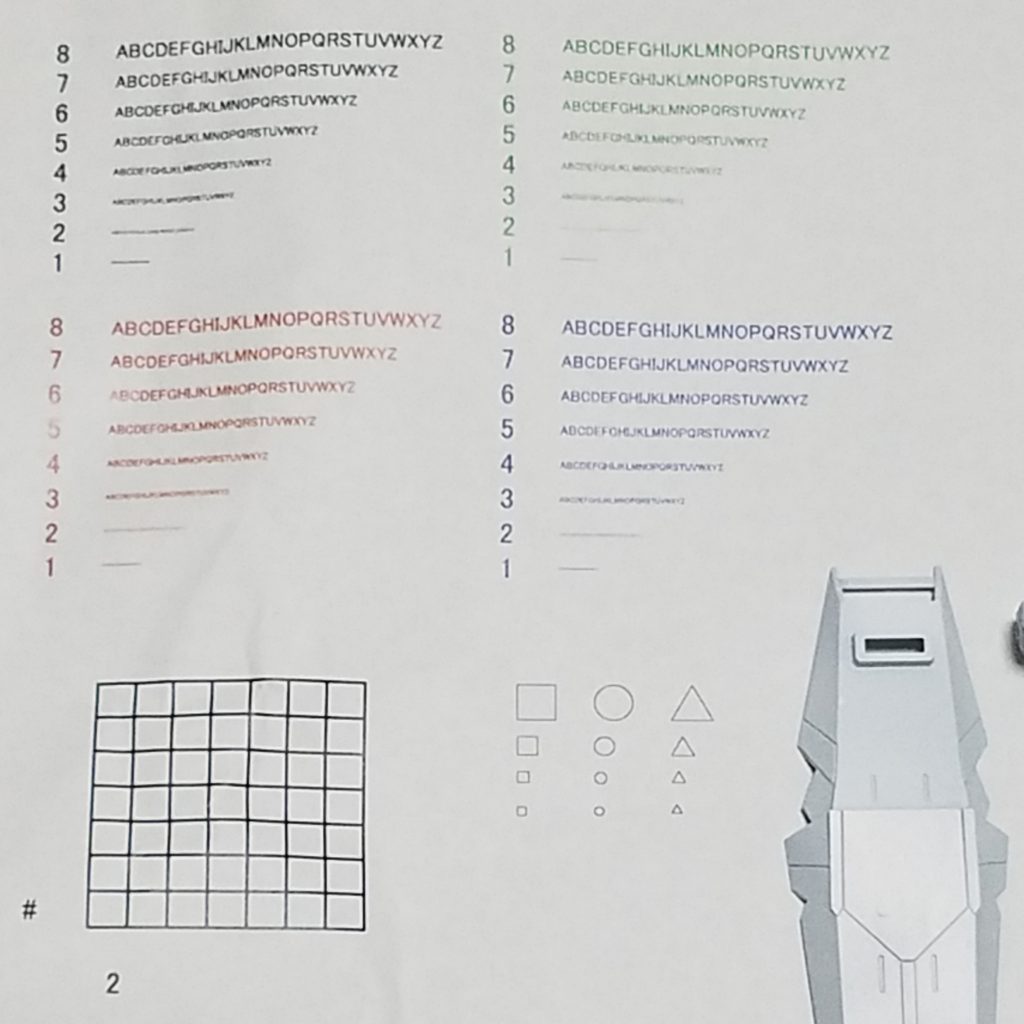 デカールのサイズ検討升目は画像の調整にも役に立ちました