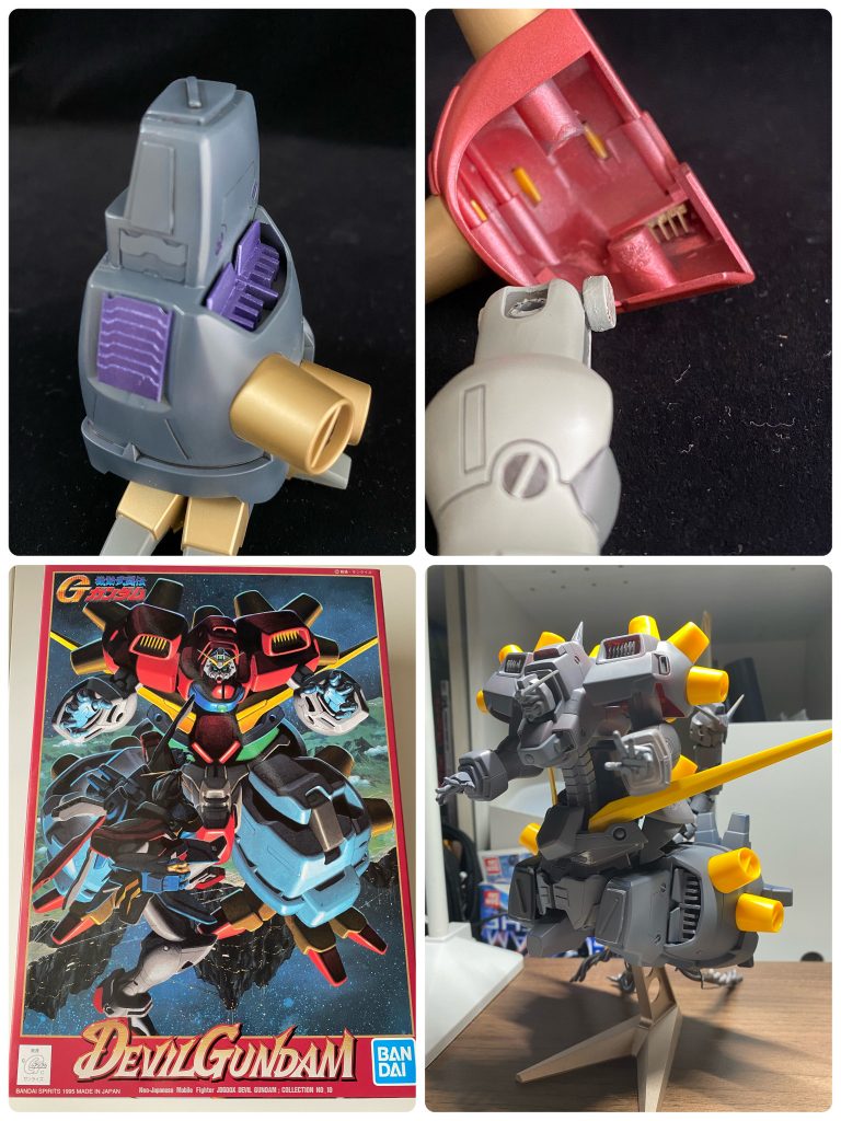 工作個所(顔・足・他)足上部:穴があったのでプラバンで埋める足各種:ディテールアップでシイタケ&装甲取り付け腕:塗装しやすくするためにネオジム接合方式に分離パッケージのダークな色がよかったのでカラーリングは暗めにしました