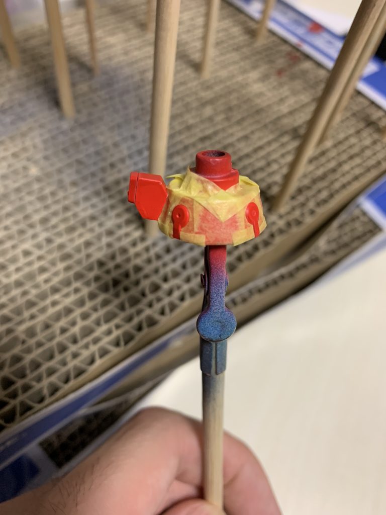 GNドライブ根元。丸マスキングテープのおかげで簡単に出来ました。