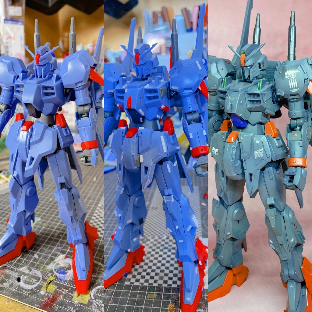 素組み→ディテール追加→塗装後写真。