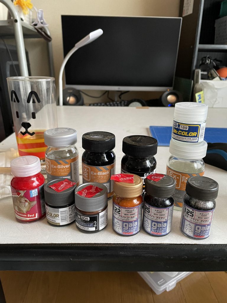 使った塗料たち