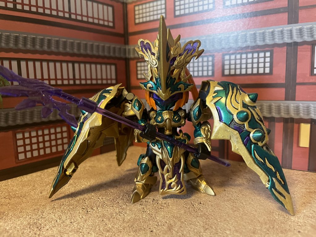 貂蟬クシャトリヤ演者カラー。クシャトリヤは緑ってことですね。髪は定番のプルカラーw武装もジャベリンにしたくて小改造してます。