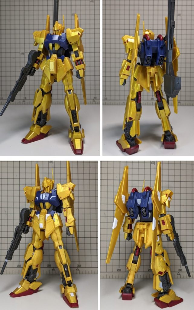 加工前の上半身のパーツのハメ込みが甘くて一概には比較できませんが、パッと見でバランスがとれていてスタイルが改善されたと思います。ディテールアップについては……相変わらず時間がかかった割には大したことはしていませんｗ