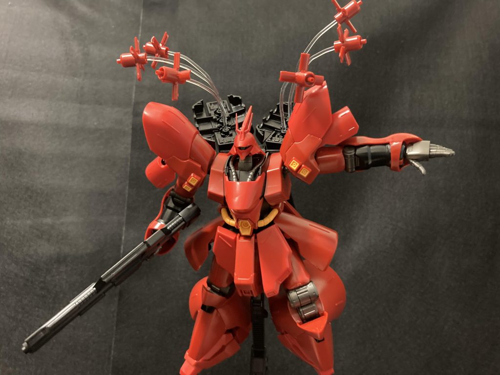 ファンネルッ!!ヤクト・ドーガに付属のファンネルエフェクトを使用することでこのように飛ばすことが可能になってます!!