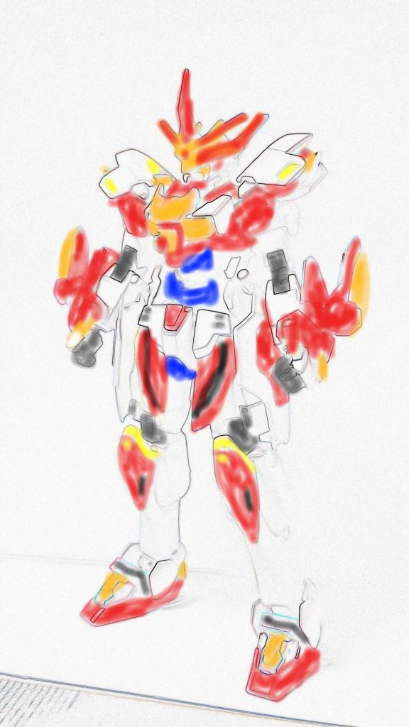 輪郭抽出して大まかに色塗ってこんな感じかなと決めました。いざ塗装を始めるとエアブラシも1年振り以上だったので失敗も多く難しかったです。