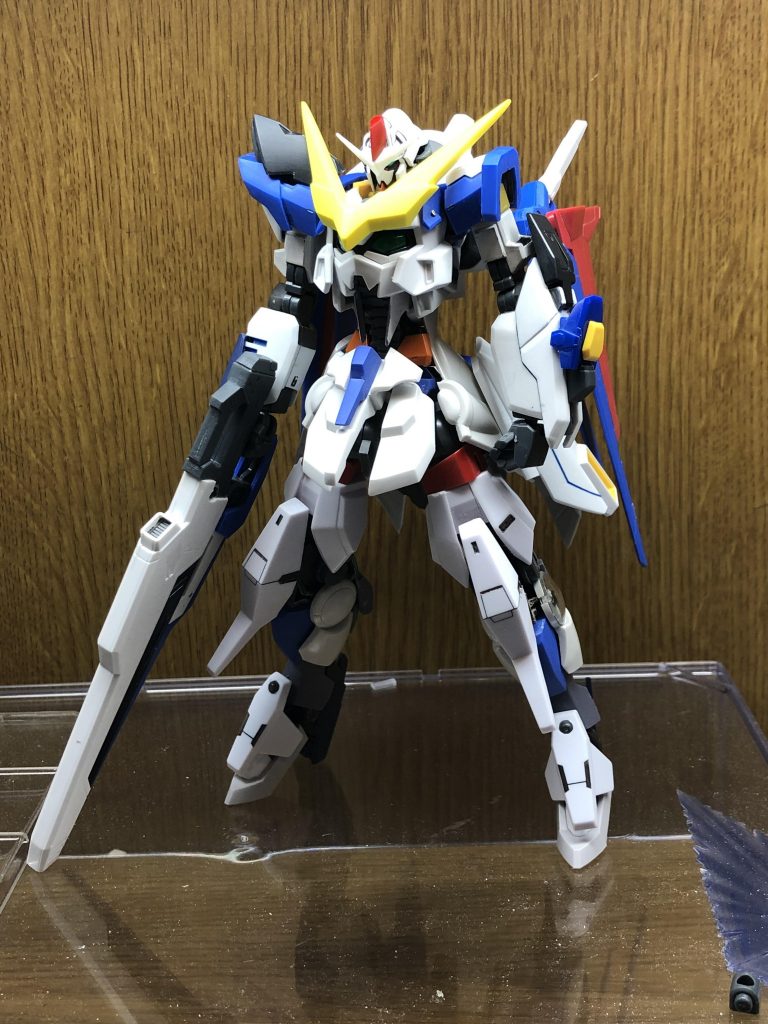 塗装前。SDフェニックスガンダムを使ったり、暗くて見えませんが腹に給弾ベルト使ってたり、胴体を変わった構造で作れてお気に入りです。