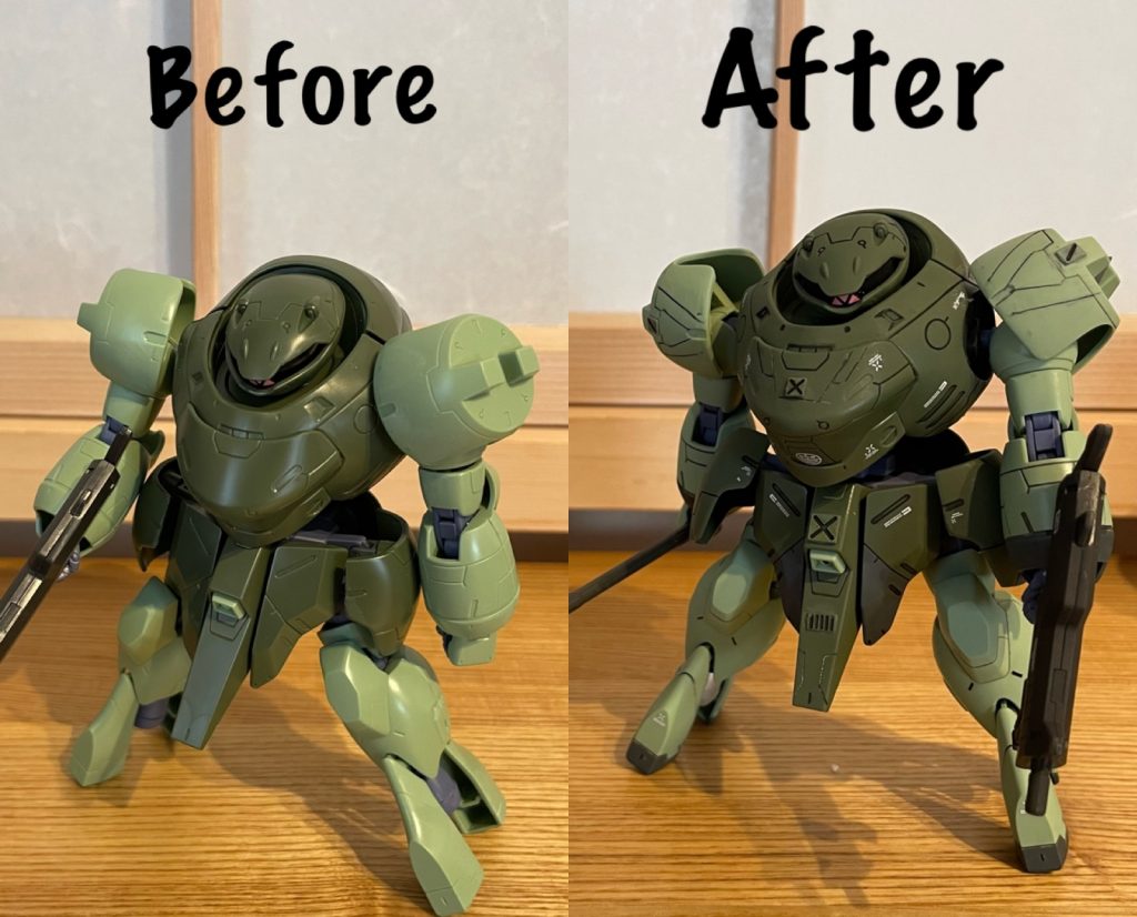 素組みとのビフォーアフター！情報量は増えた感じがします😄