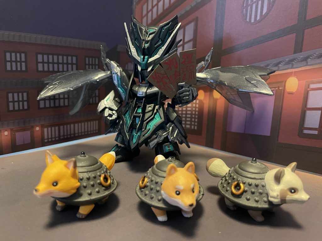 利休ディスティニーもお手軽にカラーチェンジで。なんとなくのイメージで陰陽師っぽい感じです。式神？として茶釜の獣を。(ガチャよりw)