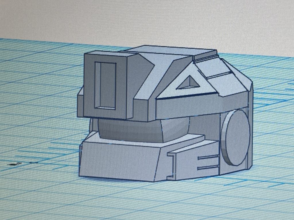 3Dプリンタ頭。このあと、もう少しいぢってます。ティンカーキャドで製作してます。