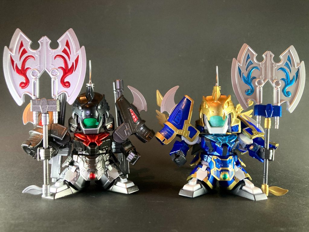 個人的に徐晃サーペントは大変愛着のあるキットで、SD武将ガンプラ沼に嵌まった原点のような存在です。長らく構想しつつも作れていなかった燻銀カラーの重火力徐晃を今回製作する事が出来てとても楽しかったです。以上、閲覧頂きありがとうございました。