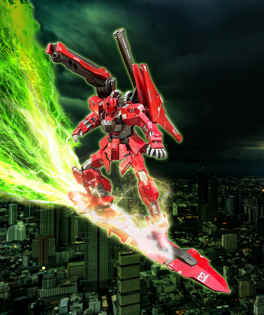 これがしたかった!!!背景とエフェクトと追加しました!荒れ狂うトラパーを乗りこなす百式 カッコええやないか!