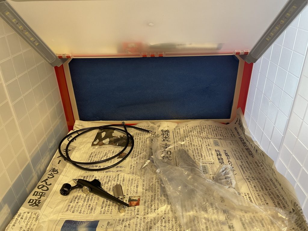 今回から塗装ブースを導入しました