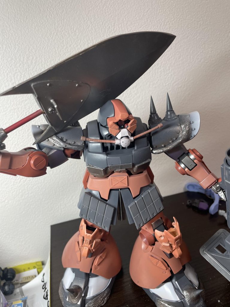 汚しと、パイピング前。汚す事を考慮しと、少し明度を上げて塗装しました。何気にパイプつけるのが一番時間かかった😅パイプの形つけるの難しくて、なにかいい方法ないっすかね？