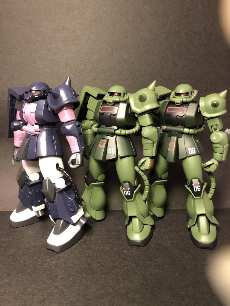 左から151パチ組、今回のもの、241塗装品。腰の造形は圧倒的に151が上ですね。