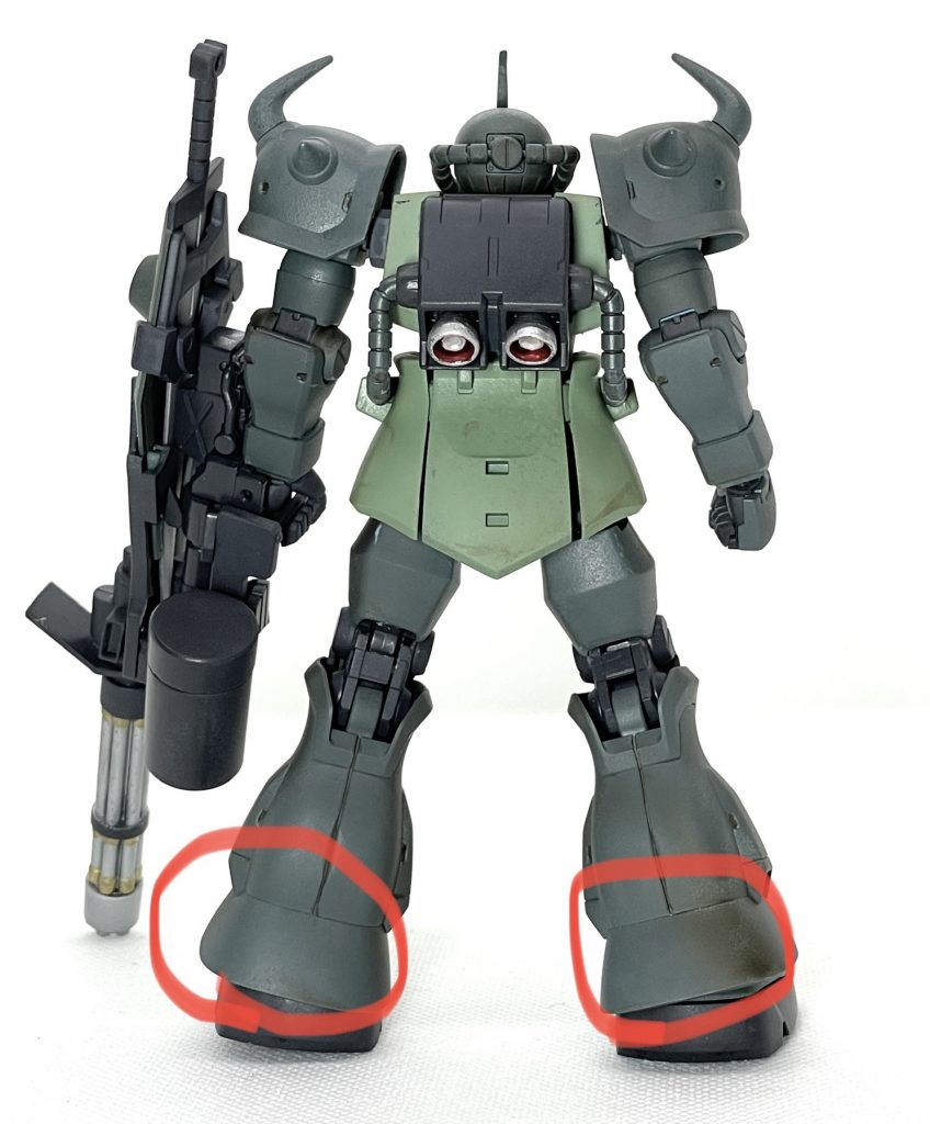 合わせ目消し箇所、その2。足のパーツ。