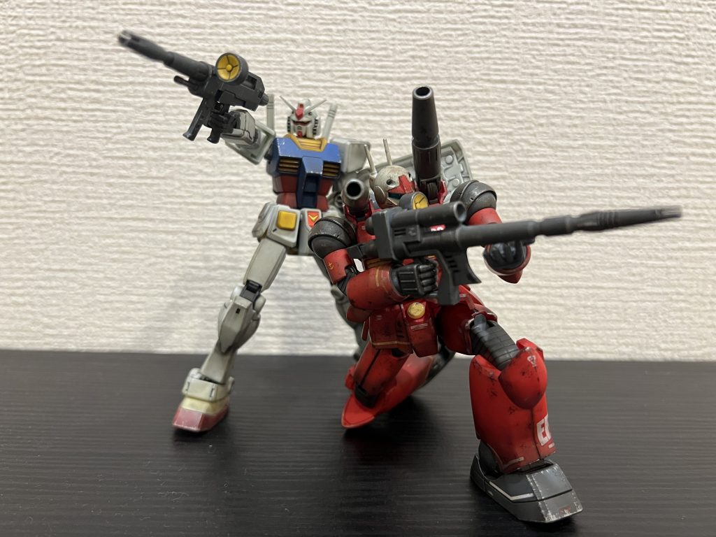 リバイブガンダムと。リバイブガンダムが細身すぎるのでオリジン版買って作りたいなあと思います。そのうち
