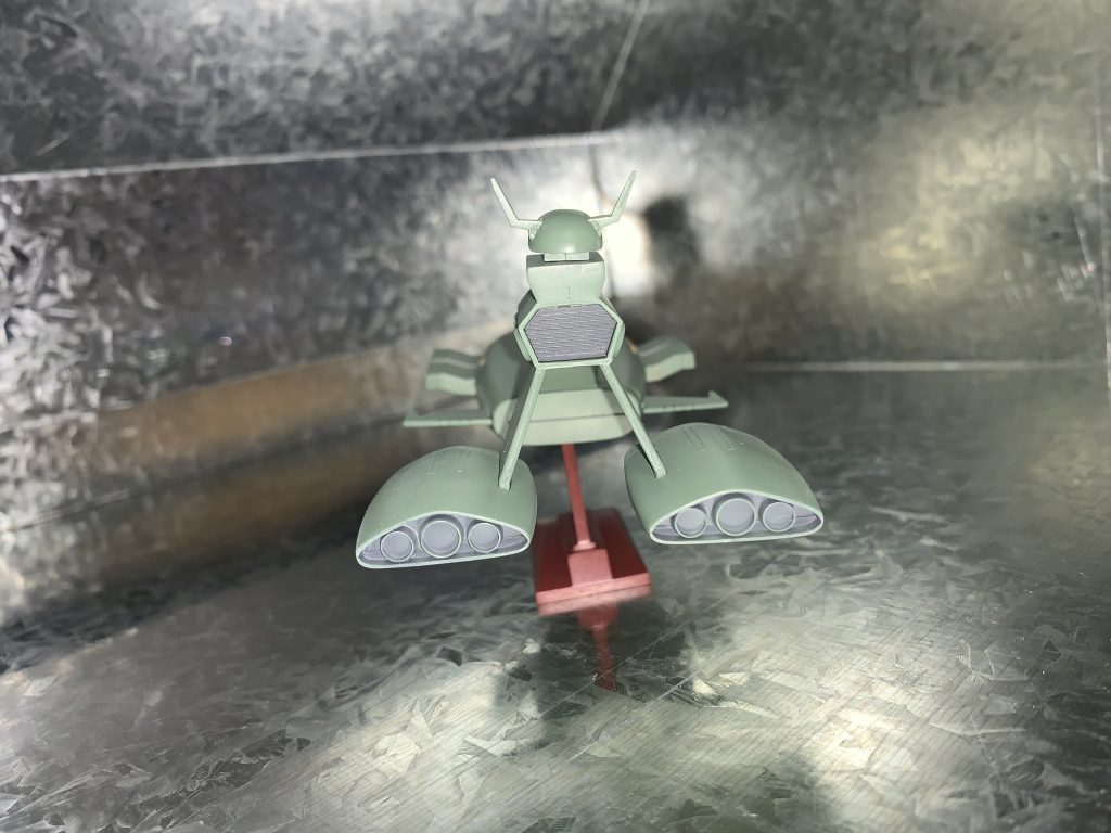 仮組みの後ろ側。やっぱりバーニア追加して良かった。