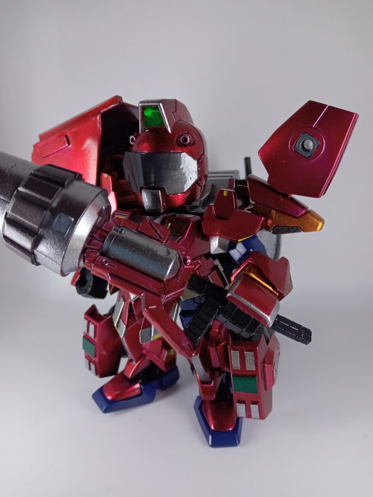 仮面ライダーアクセルをイメージして塗装しました。武器のドリルランスです。