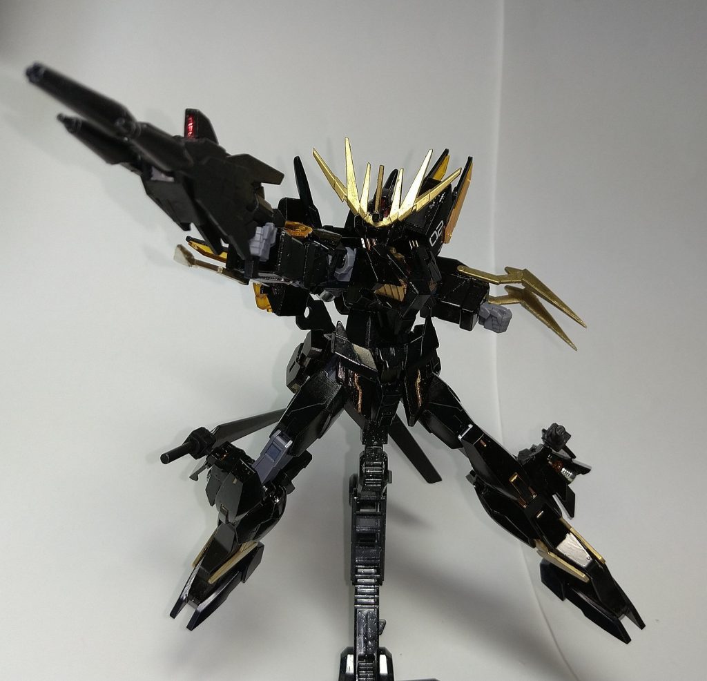 ビームマグナムC型コアスプレーガンにドッキングしたビームマグナム。側面にビームガンを装着し運用性を向上させている。以前作ったガンダムディザスターからの流用です。