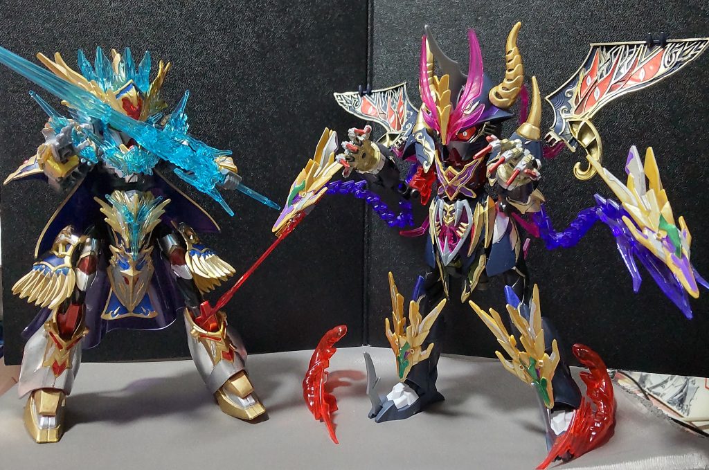 ネオブラックドラゴンの猛攻にさすがのアーサーガンダムも次第に追い詰められていきます。イージス「フハハハハ!!!どうした、自慢のエクスカリバーも所詮その程度なのか!」アーサー「ぐぅぅっ、何だこの邪悪な威力は!?しかし、まだ諦めるわけにはいかんのだ!!」